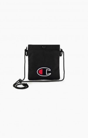 Champion C Logo Coated Mini Shoulder Bag Women's Bags Black | BMLVA-8079