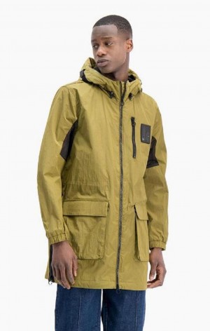 Champion Cargo Pocket Hooded Coat Men's Jackets Olive Green | CGOEW-4089