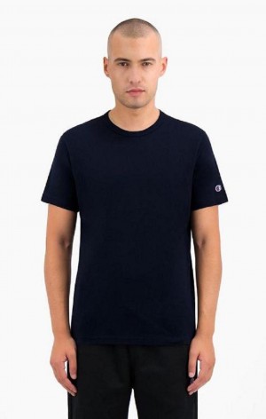 Champion Crew Neck T-Shirt Men's T Shirts Dark Blue | MWZKO-4061