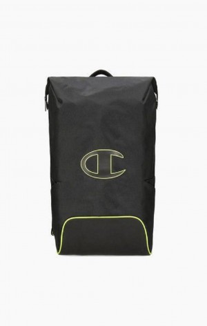 Champion Roll Top Neon Outline C Logo Backpack Women's Bags Black | UGLWO-1902