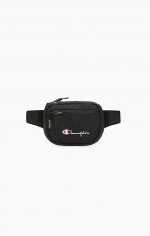 Champion Script Logo Zip Belt Bag Men's Bags Black | JIPAU-3172