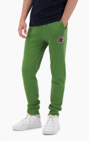 Champion Suede C Cotton Terry Cuffed Joggers Men's Joggers Green | XGSHA-9534