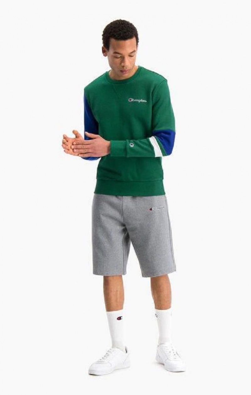 Champion Colour Block Stripe Detail Sweatshirt Men's Sweatshirts Green | TIFZA-3498