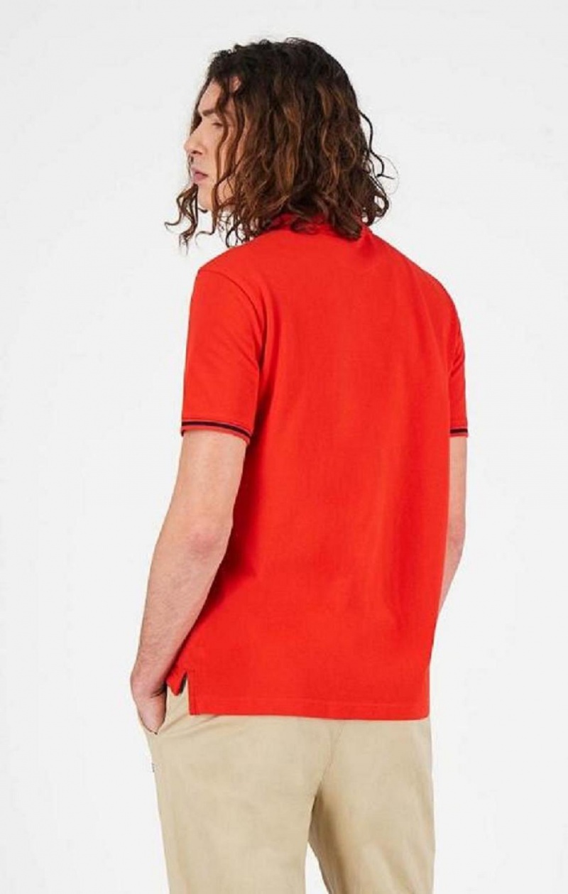 Champion Satin C Logo Polo Shirt Men's T Shirts Red | QUEXK-1064