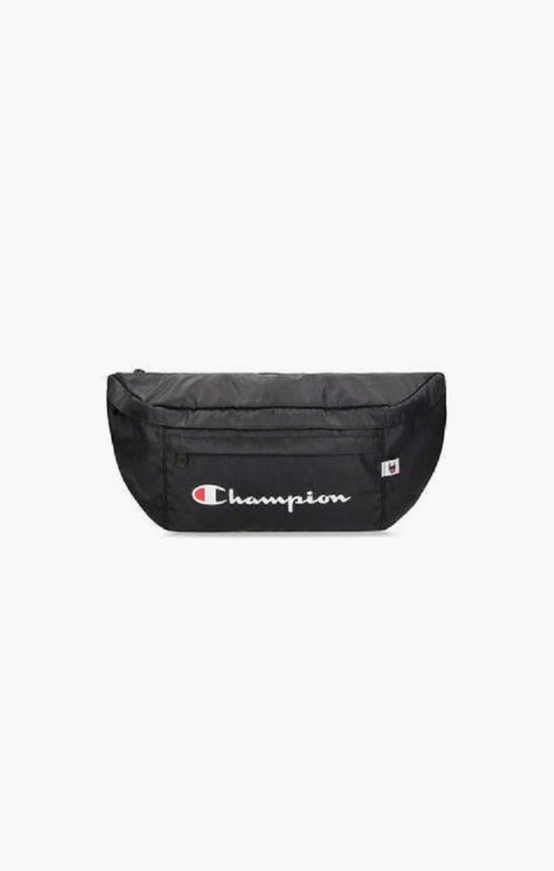 Champion Script Logo Zip Belt Bag Women\'s Bags Black | EAZLN-3165